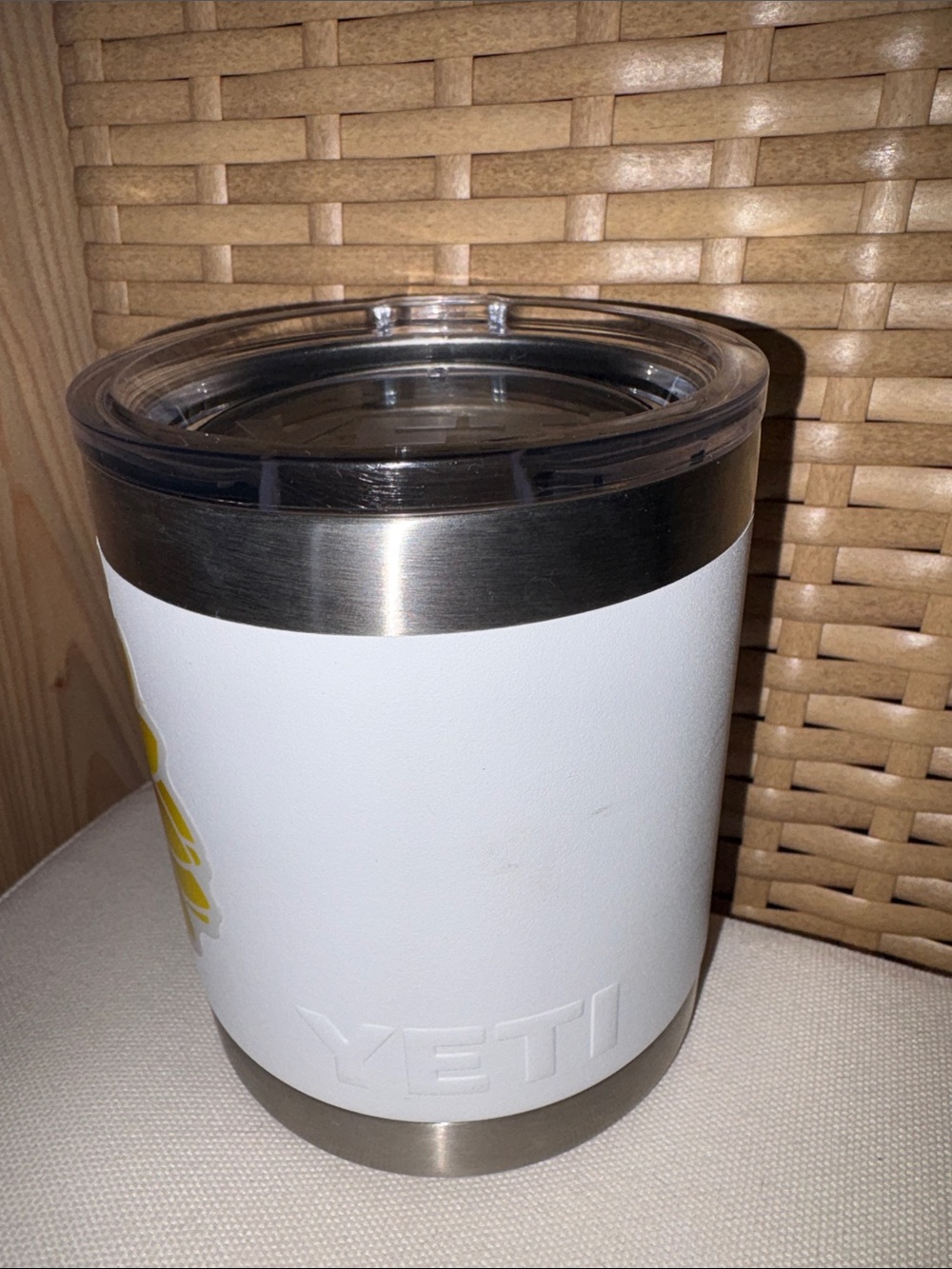 Yeti White & Stainless Steel Insulated Tumbler